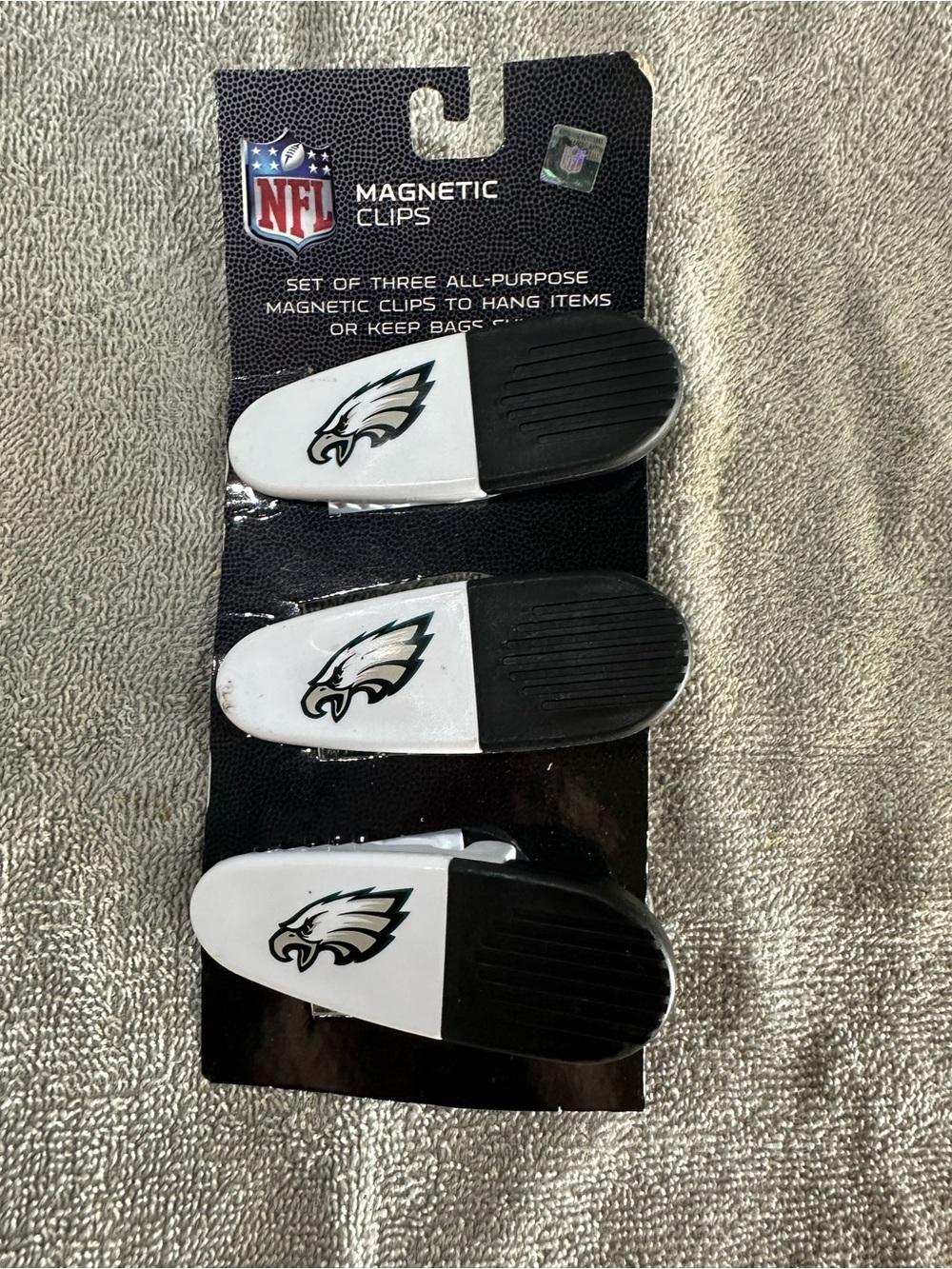 NFL Philadelphia Eagles Magnetic Clips - Black & White (3-Pack)